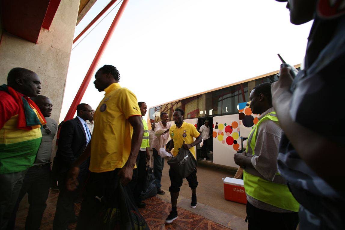 Sudan v Ghana / The Sudan / Michael Essien and the Ghana team arrive